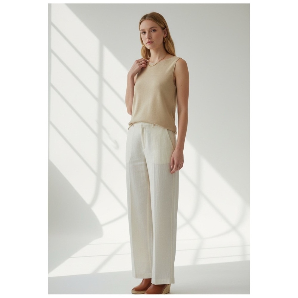 Agnona for Bergdorf Goodman Cashmere Sleeveless Knit Top 6 Cream Quiet Luxury